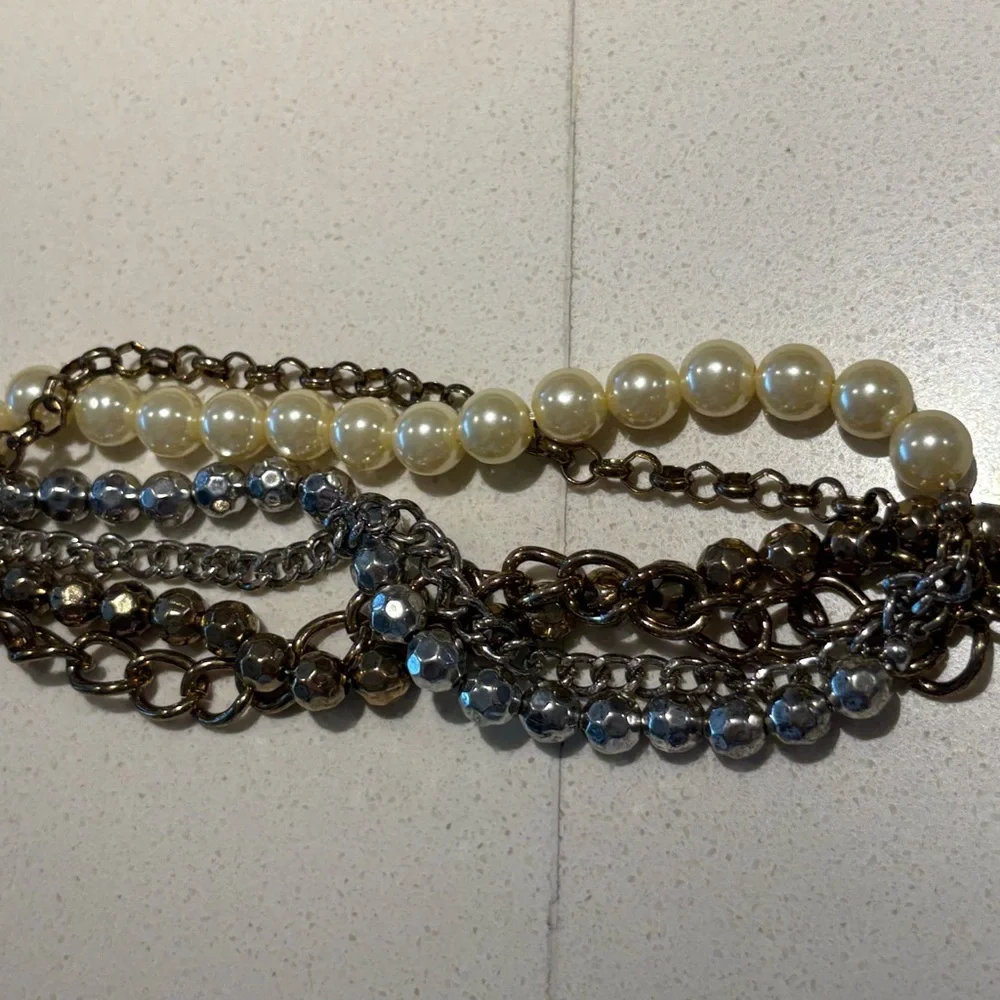 Chunky Multi 6 Strand Chain Bracelet